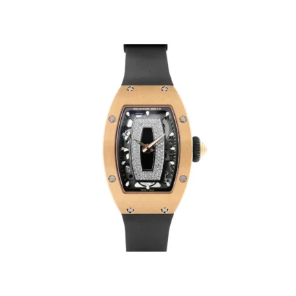 RM07-01 Plain Rose Original Silver (Black Lips) Watchs - Dubai Elegance