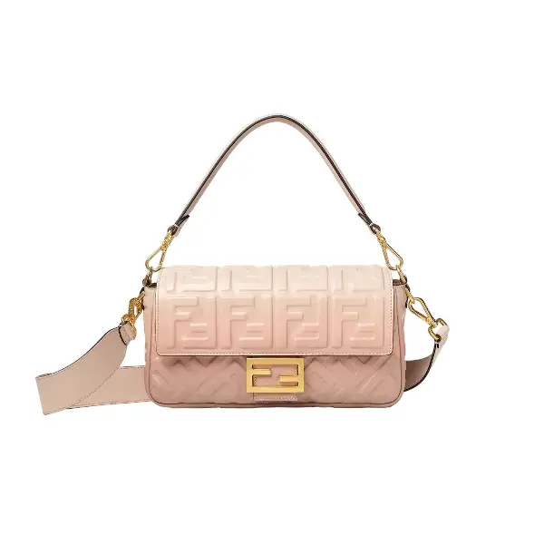 Baguette graduated-effect nappa leather bag all colors Measurements: Height : 15 cm Depth : 6 cm Width : 27 cm Weight : 0.48 kg Strap length (min) : 100 cm Strap length (max) : 100 cm Shoulder strap drop : 46 cm