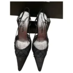 Chanel Black Satin CC Beads Embellished Slingback Pumps in Dubai UAE