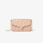 FF Diamonds Wallet On Chain Pink leather wallet