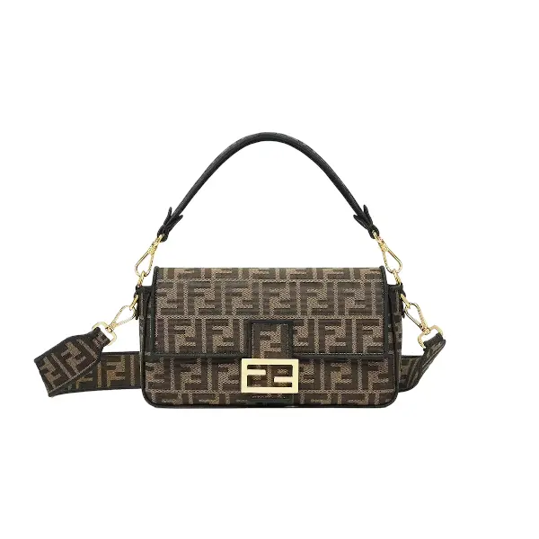 Fendi Baguette Brown FF jacquard fabric bag Fendi Baguette Brown FF jacquard fabric bag