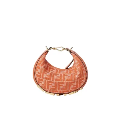 Fendi Graphy Mini Orange denim-effect FF jacquard mini-bag