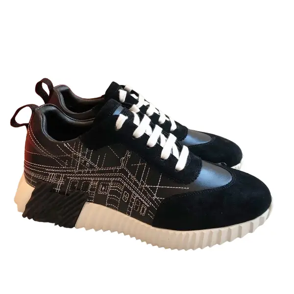 Hermes Top Luxury Men's Graffiti Embroidery Bouncing Sneaker Shoes Hermes Top Luxury Men's Graffiti Embroidery Bouncing Sneaker Shoes