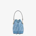 Mon Tresor Blue denim-effect FF jacquard mini-bag