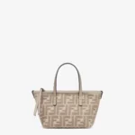 Roll Mini Blue denim-effect FF jacquard mini-bag