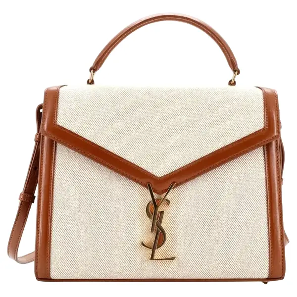 YSL Saint Laurent Cassandra Top Handle Canvas with Leather Medium leather bag in Dubai UAE YSL Saint Laurent Cassandra Top Handle Canvas with Leather Medium leather bag in Dubai UAE