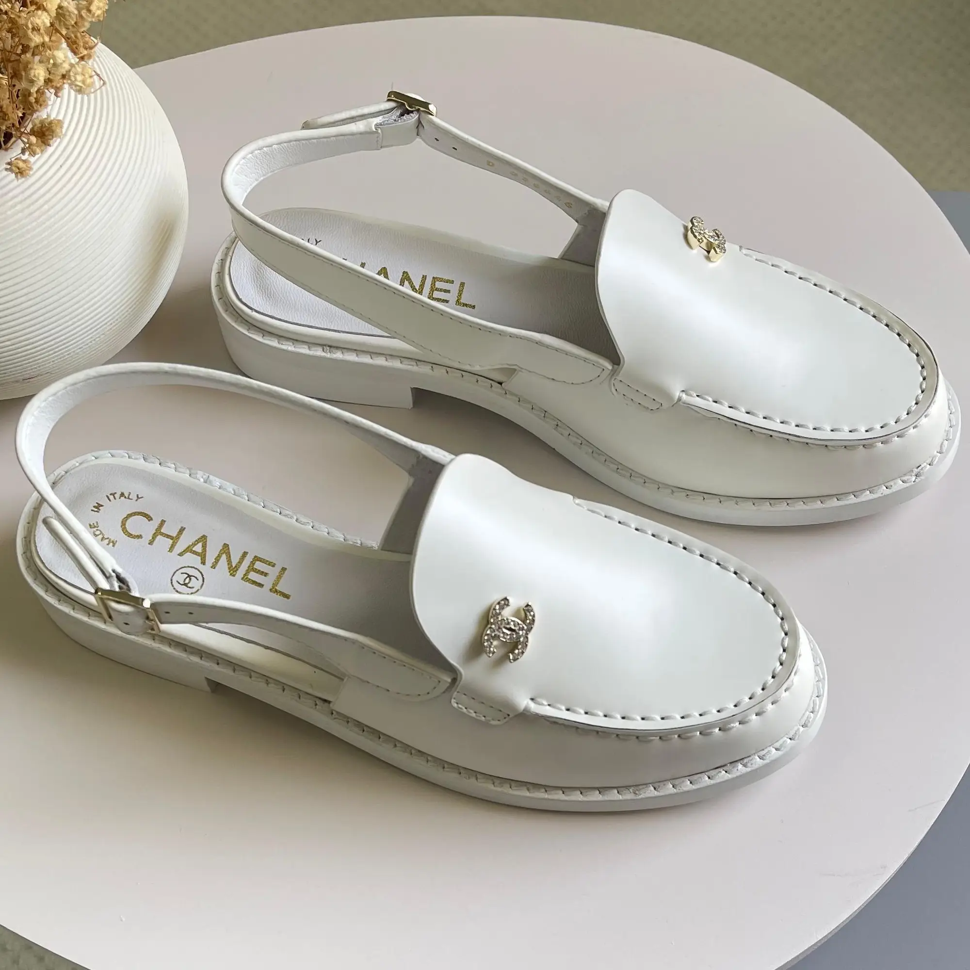 Chanel Slingback Loafers – Round Toe & Block Heel Elegance in Dubai UAE