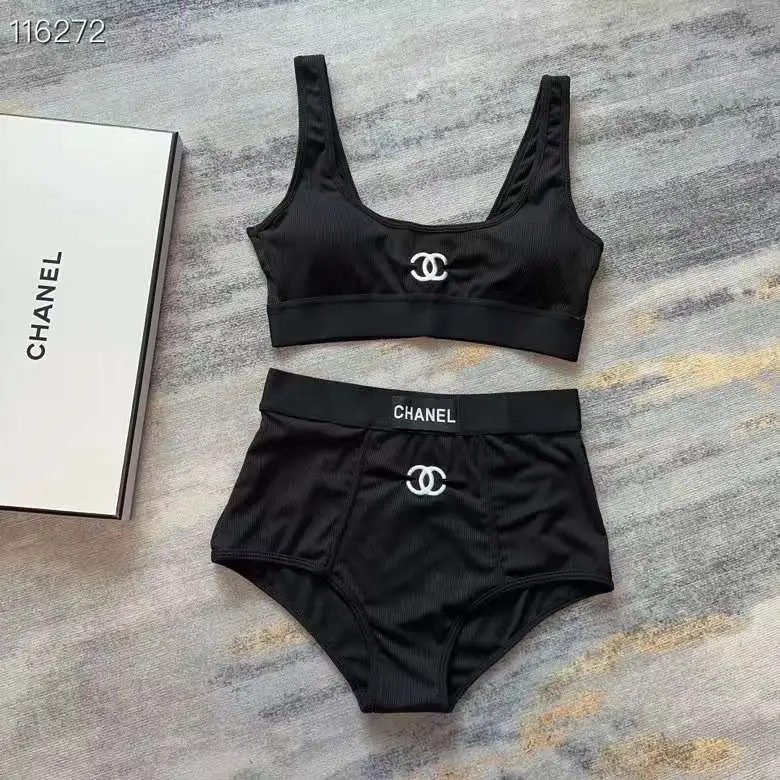 Chanel Summer Camisole Women's Bikini Sports Stretch Shorts 2-Piece Set in Dubai UAE