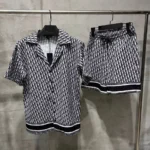 Christian Dior-Inspired Men’s Bamboo Pajama Set – Custom Solid Color Short Sleeve & Shorts Loungewear in Dubai UAE