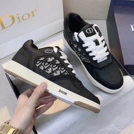 Dior B27 Low-Top Sneakers – Black Leather & Dior Oblique Canvas Luxury in Dubai UAE