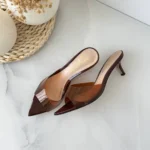 Gianvito Rossi Elle 55 Mules – Transparent PVC Strap & Pointed Toe Elegance in Dubai UAE