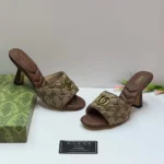 Gucci Women’s Slides – Quilted Strap Sandals with GG Logo & Brown Leather Sole in Dubai UAE