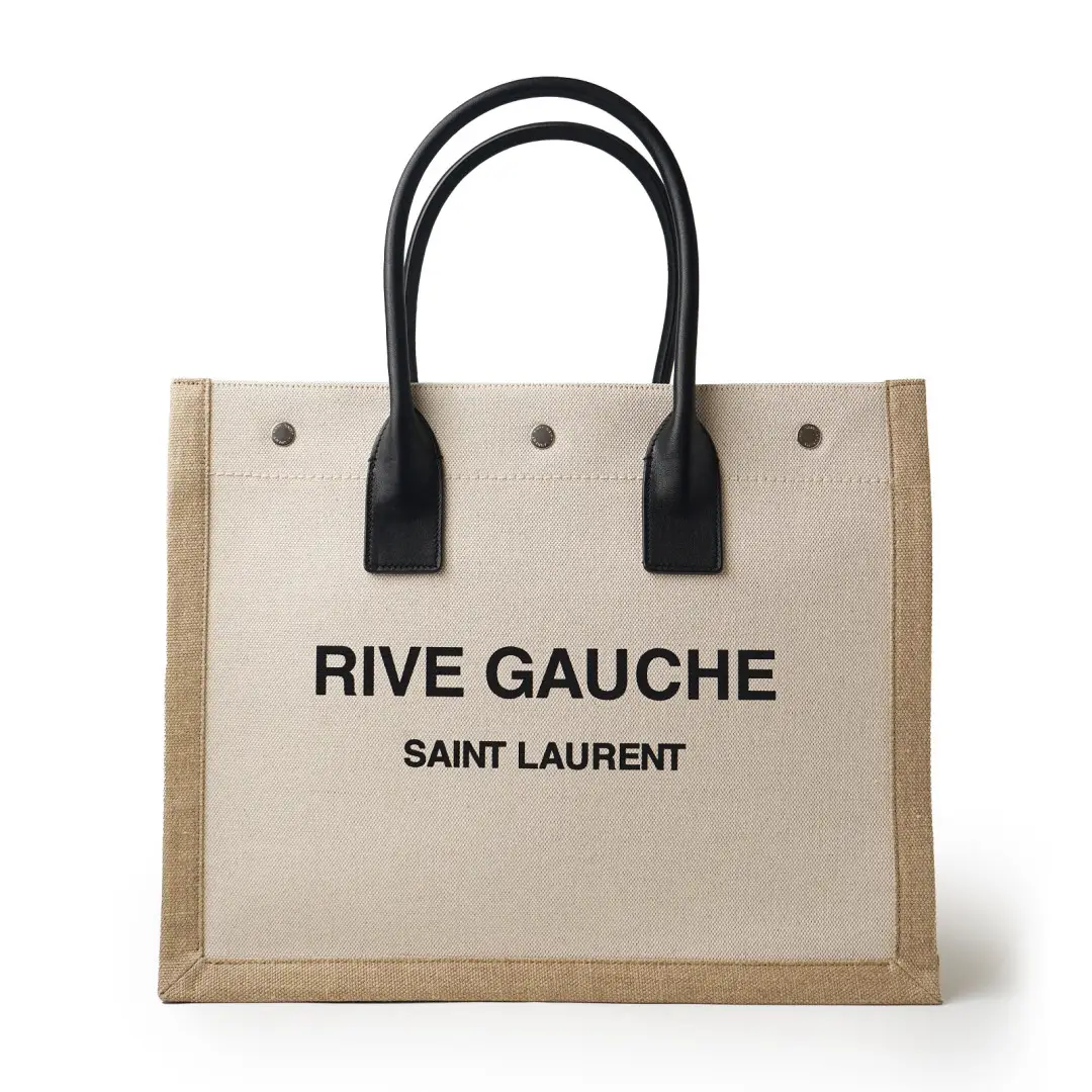 SAINT LAURENT Rive Gauche Small Tote Bag Linen in Dubai UAE SAINT LAURENT Rive Gauche Small Tote Bag Linen in Dubai UAE