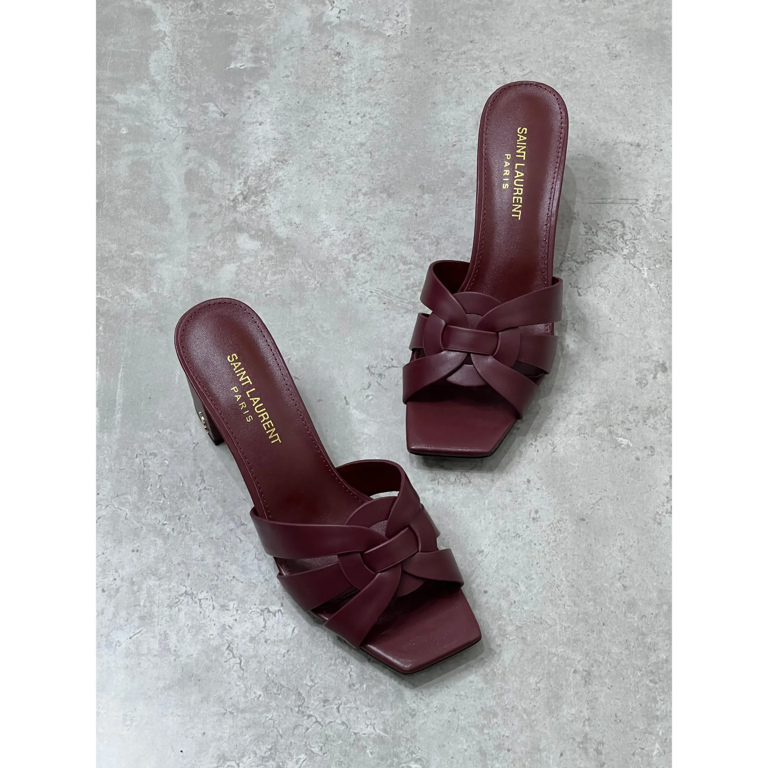 Saint Laurent Tribute 85 Smooth Leather Sandal Heels – Iconic YSL Design in Dubai UAE