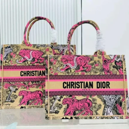 Christian Dior Mizza Leopard Book Tote – Large Luxury Tote with Signature Logo in Dubai UAE