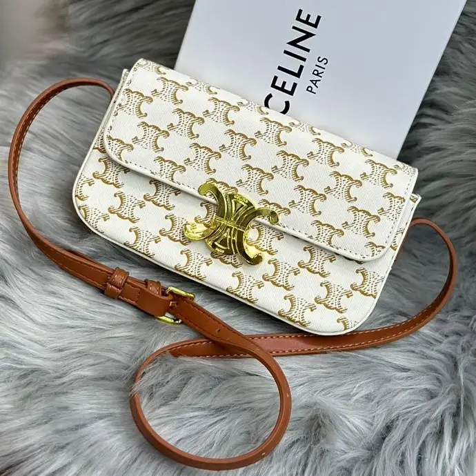 Celine Triomphe Shoulder Bag – Classic Monogram Canvas with Iconic Clasp in Dubai UAE Celine Triomphe Shoulder Bag – Classic Monogram Canvas with Iconic Clasp in Dubai UAE