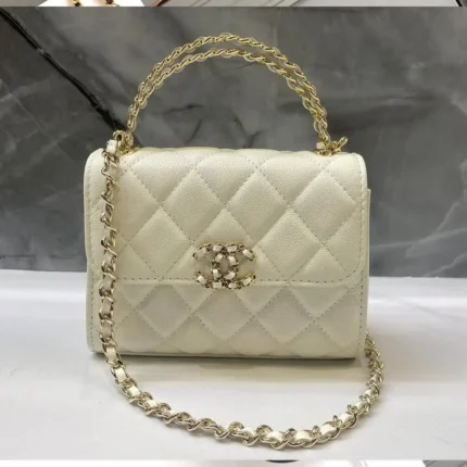 Chanel 23P Mini Kelly Bag – 25cm Quilted Calfskin with Gold Hardware & Iconic CC Logo in Dubai UAE