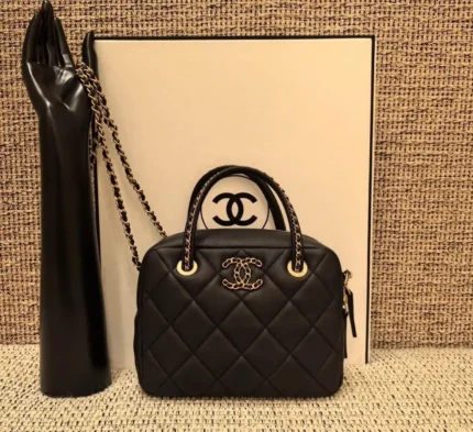 Chanel AS5300 Mini Bowling Bag – Quilted Leather Luxury Handbag with Chain Strap in Dubai UAE