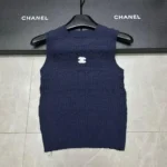 Chanel Knitted Sleeveless Vest – Luxury Designer Knit Top with CC Logo in Dubai UAE
