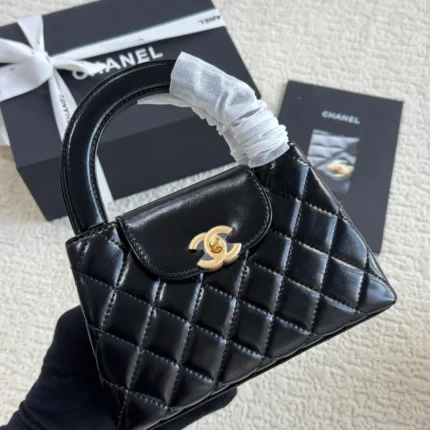 Chanel Mini Kelly Bag in Black Lambskin with Silver CC Lock – Iconic Elegance & Luxury in Dubai UAE