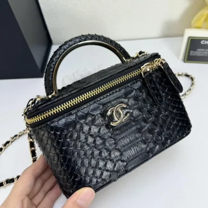 Chanel Python Vanity Case Bag – Exotic Luxury with Timeless Elegance in Dubai UAE