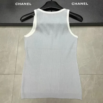 Chanel Ribbed Cotton Tank Top – Iconic Sleeveless Designer Blouse in Dubai UAE
