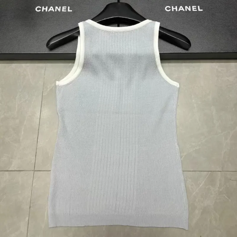 Chanel Ribbed Cotton Tank Top – Iconic Sleeveless Designer Blouse in Dubai UAE