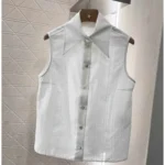 Chanel Sleeveless White Silk Blouse – Elegant Luxury Top for Women in Dubai UAE