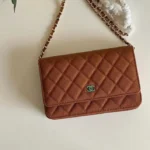 Chanel Wallet on Chain (WOC) Light Brown Quilted Leather in Dubai UAE