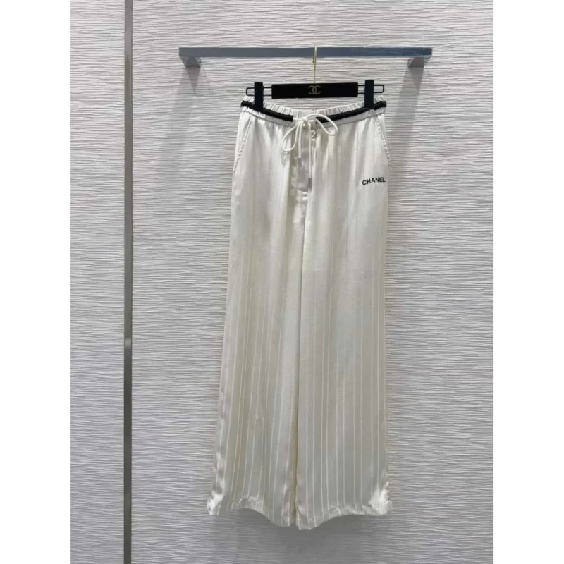 Chanel Wide-Leg Trousers with Elastic Waistband – Luxury Designer Pants in Dubai UAE