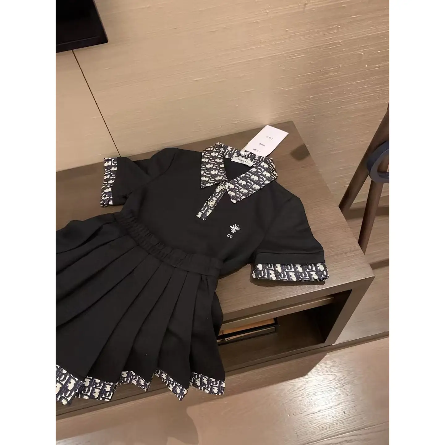 Christian Dior Dress with Iconic Oblique Collar and Cuff Detailing in Dubai UAE Christian Dior Dress with Iconic Oblique Collar and Cuff Detailing in Dubai UAE