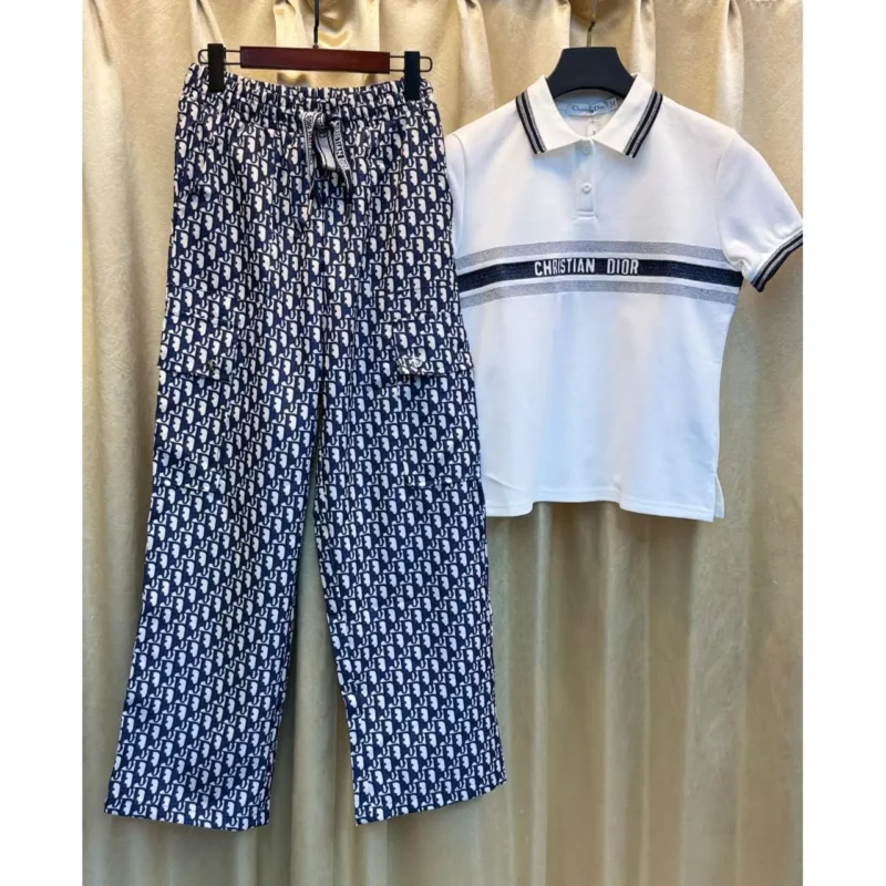 Christian Dior Polo Shirt & Oblique Trousers Set – Signature Band & Iconic Monogram Pants in Dubai UAE