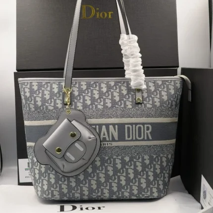 Dior Book Tote Bag with Oblique Pattern & Pouch – Luxury Designer Handbag in Dubai UAE