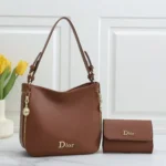 Dior Brown Leather Saddle Hobo Bag with Matching Wallet – Iconic Style & Timeless Luxury in Dubai UAE