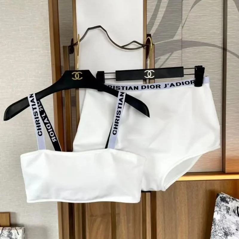 Dior J'Adior White Bralette & Briefs Set – Stretch Viscose Lingerie with Signature Branding in Dubai UAE