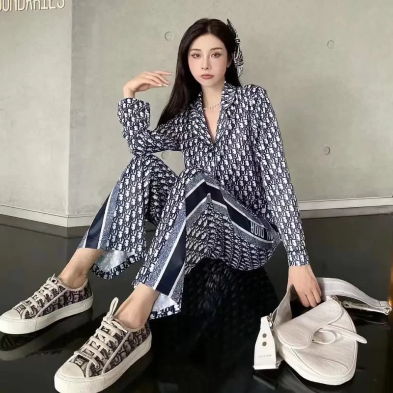 Dior Oblique Pajama Set – Luxury Monogram Two-Piece Loungewear for Elegant Comfort in Dubai UAE