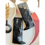 Givenchy Shark Lock Boots – Iconic Wedge Heel Boots with Padlock Detail & Leather Band in Dubai UAE