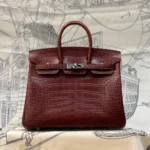 Hermès Birkin 35 Matte Alligator Bourgogne Bag with Palladium Hardware – Rare Luxury Handbag in Dubai UAE