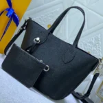 Louis Vuitton Blossom Hollow Tote Bag in Black Mahina Leather in Dubai UAE