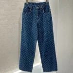 Louis Vuitton Monogram Denim Jeans – Iconic LV Logo Designer Denim for Women in Dubai UAE