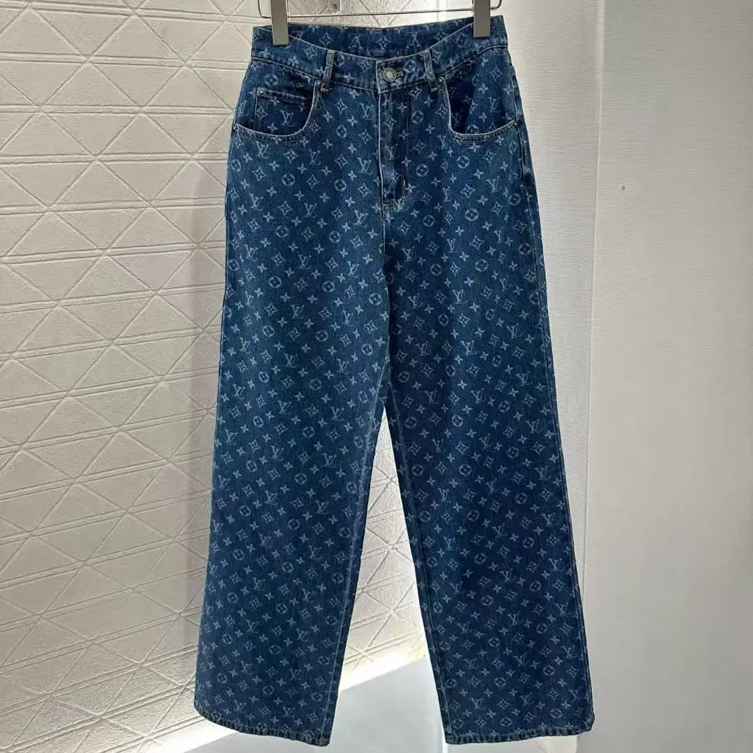 Louis Vuitton Monogram Denim Jeans – Iconic LV Logo Designer Denim for Women in Dubai UAE Louis Vuitton Monogram Denim Jeans – Iconic LV Logo Designer Denim for Women in Dubai UAE