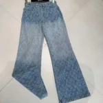 Louis Vuitton Monogram Denim Jeans – Wide-Leg Designer Jeans with Faded Wash in Dubai UAE