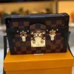 Louis Vuitton Petite Malle Bag in Damier Ebene Canvas – Iconic Trunk-Inspired Luxury Handbag in Dubai UAE