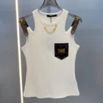 Louis Vuitton Sleeveless Monogram Top with Chest Pocket – Luxury Designer Tee in Dubai UAE
