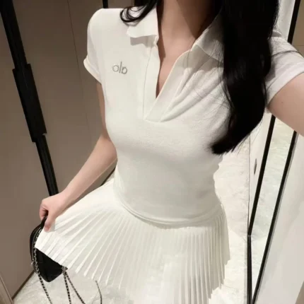 Pleated Mini A-Line Polo Dress – Sporty Chic Style by CosmoCorner in Dubai UAE