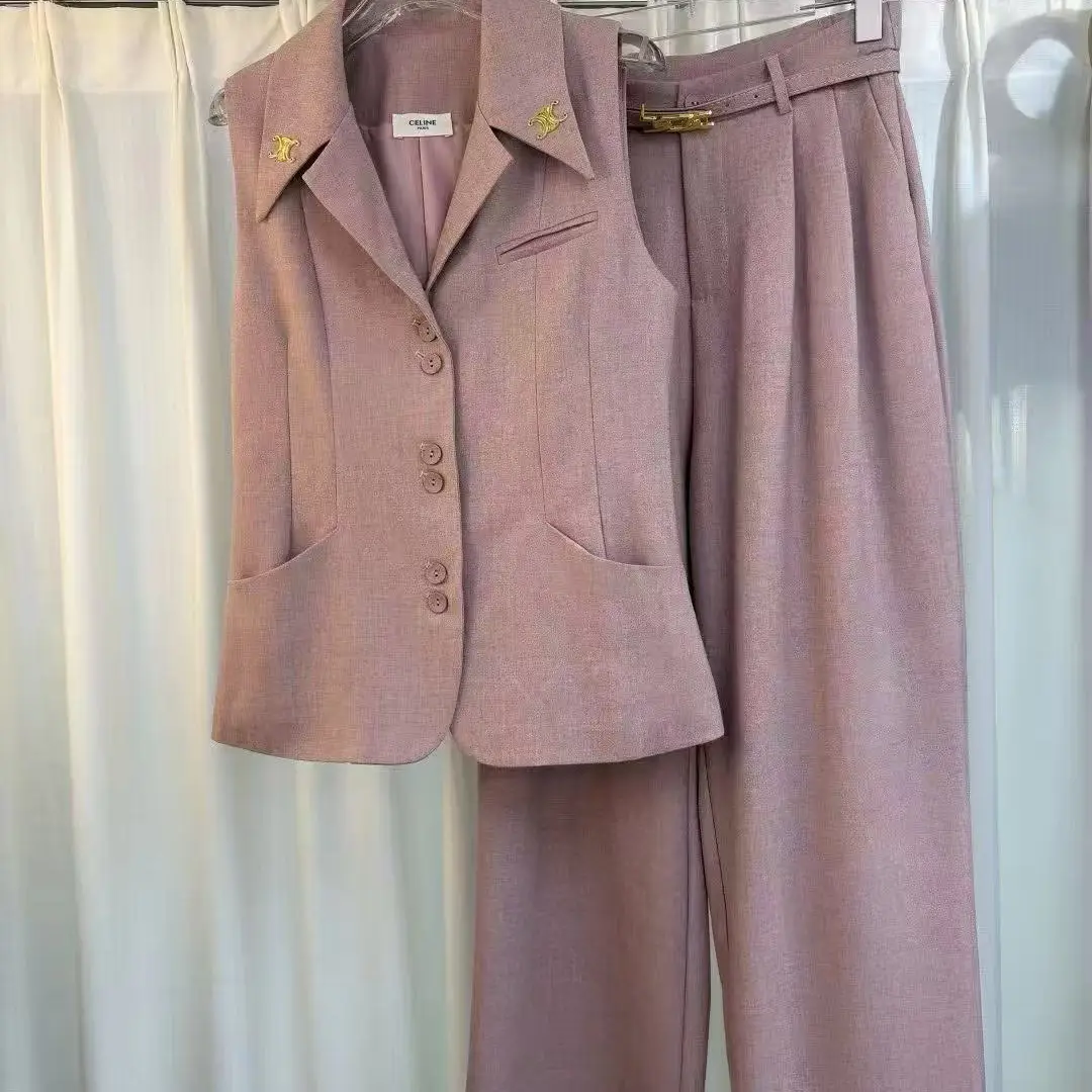 Relaxed Blazer & Wide-Leg Trouser Set – Sleeveless Waistcoat with Tailored Wide-Leg Pants in Dubai UAE Relaxed Blazer & Wide-Leg Trouser Set – Sleeveless Waistcoat with Tailored Wide-Leg Pants in Dubai UAE