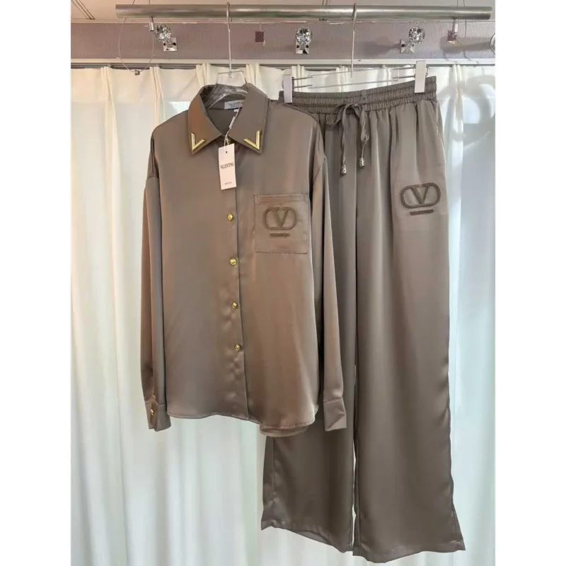 Valentino Satin Pajama Set – Luxury Lounge Set with Signature “V” Logo in Dubai UAE